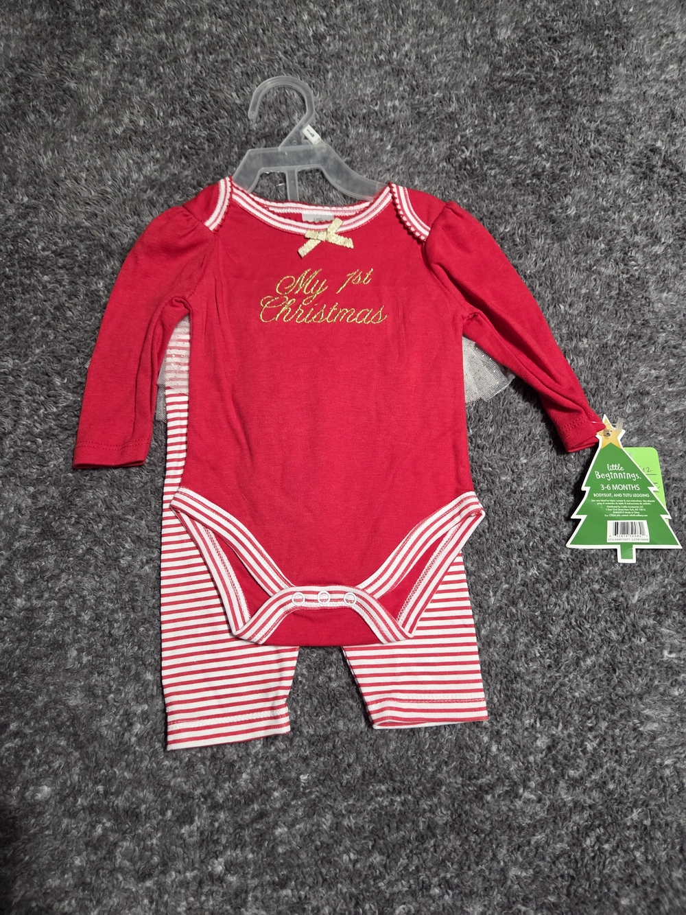 Little Beginnings Red 'My 1st Christmas' Baby Matching Set